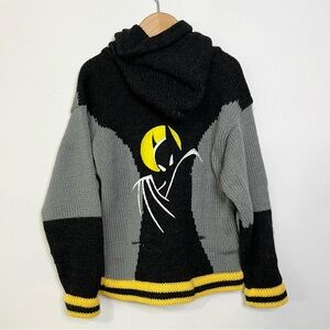 Batman zip up hooded sweater custom knit and embroidered